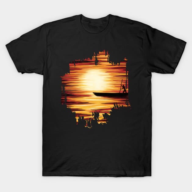 African sunset on sea T-Shirt by NadiaChevrel